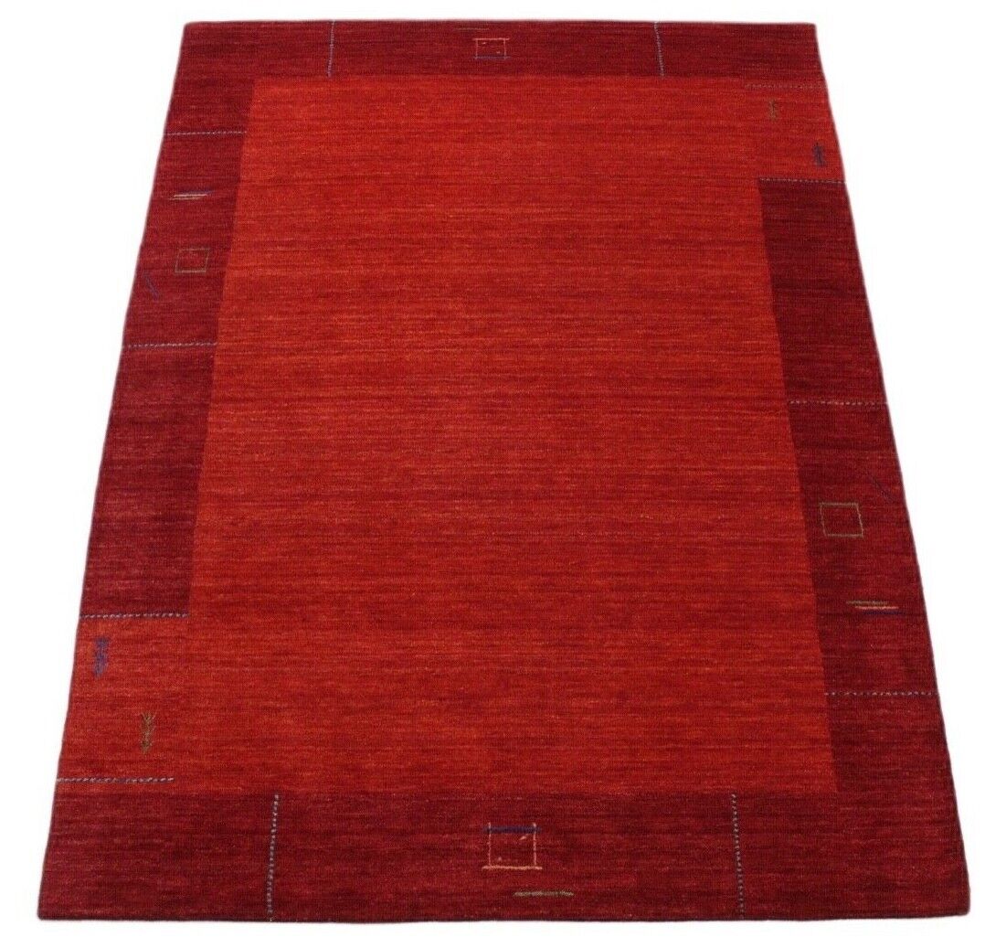 Gabbeh Teppich 100% Wolle 175X240 cm Rot Orange Handgewebt Orientteppich WR112