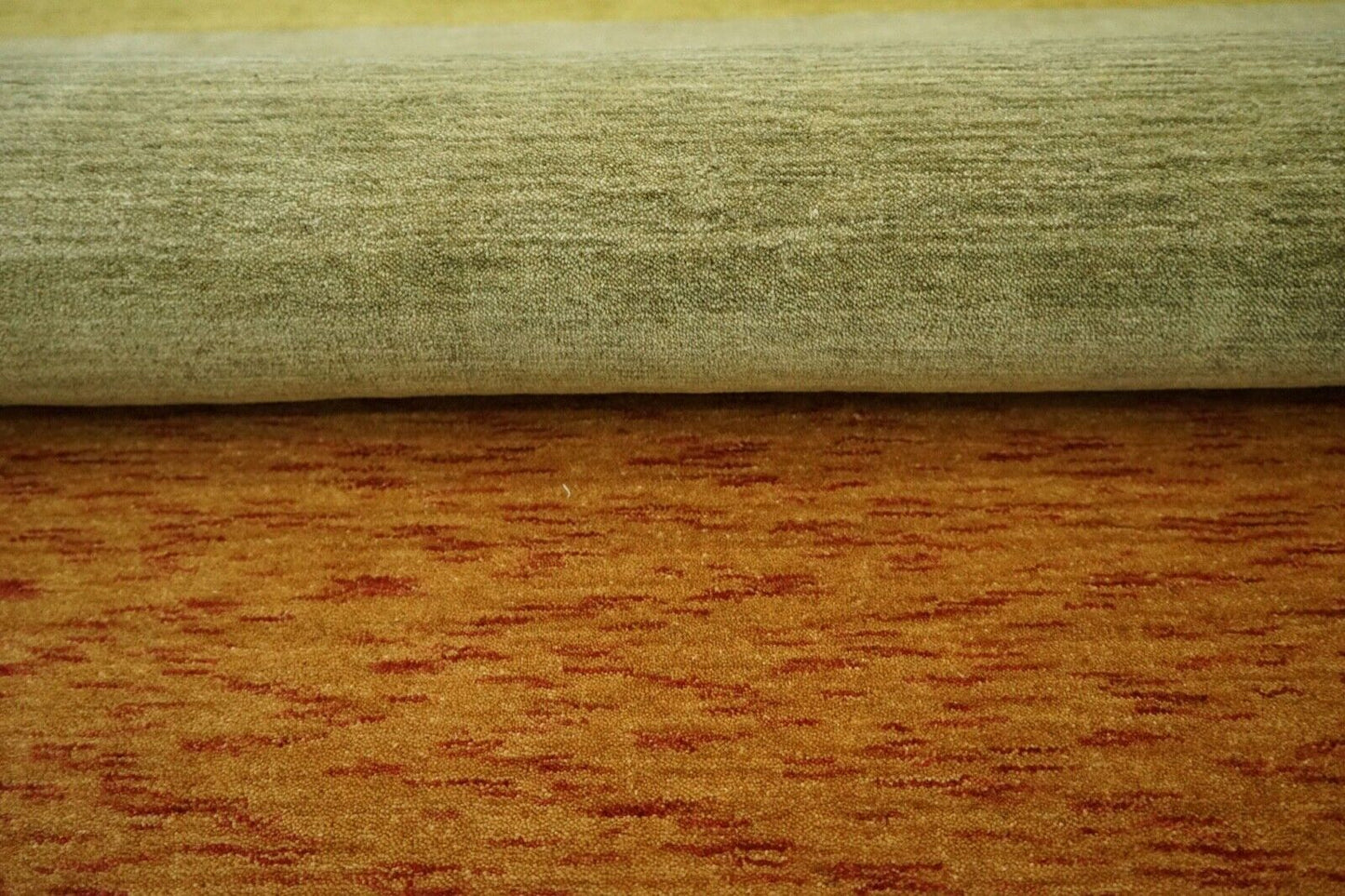 Gabbeh Teppich Orange Beige Grün 100% Wolle 170x240 cm Loom Handgewebt Lr671