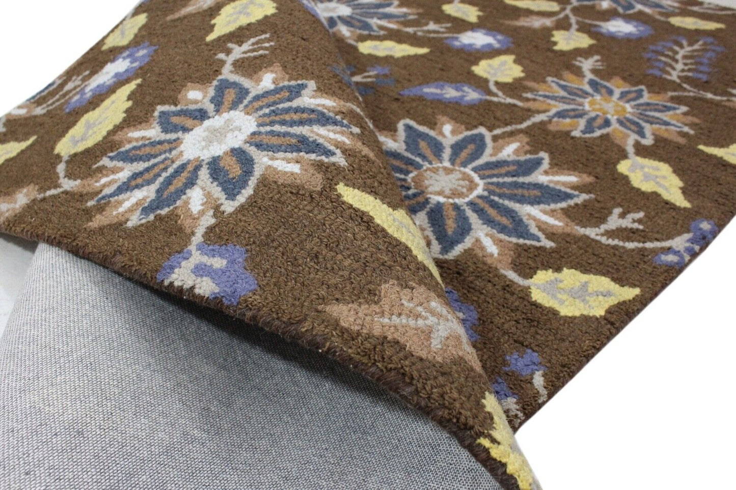 Braun Teppich 100% Wolle Orientteppich 150X240 cm Handgetuftet MH942