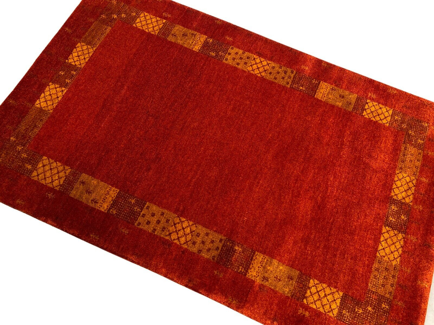 Handgeknüpft Rot Rust Teppich 140X200 cm 100% Wolle Orientteppich 5,2 kg Pro qm