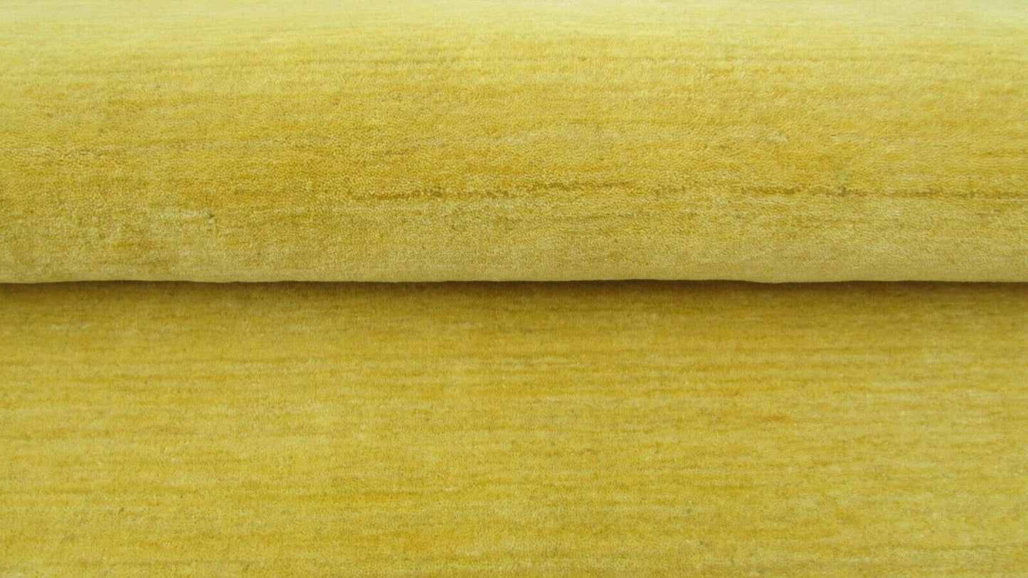 Gabbeh Teppich Gelb Gold 100% Wolle 209x303 cm Handgewebt Orientteppich Lr645