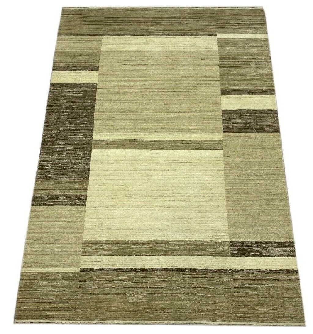 Wohnzimmer Gabbeh Teppich 100% Wolle Beige 170X245 cm Handgewebt WR86