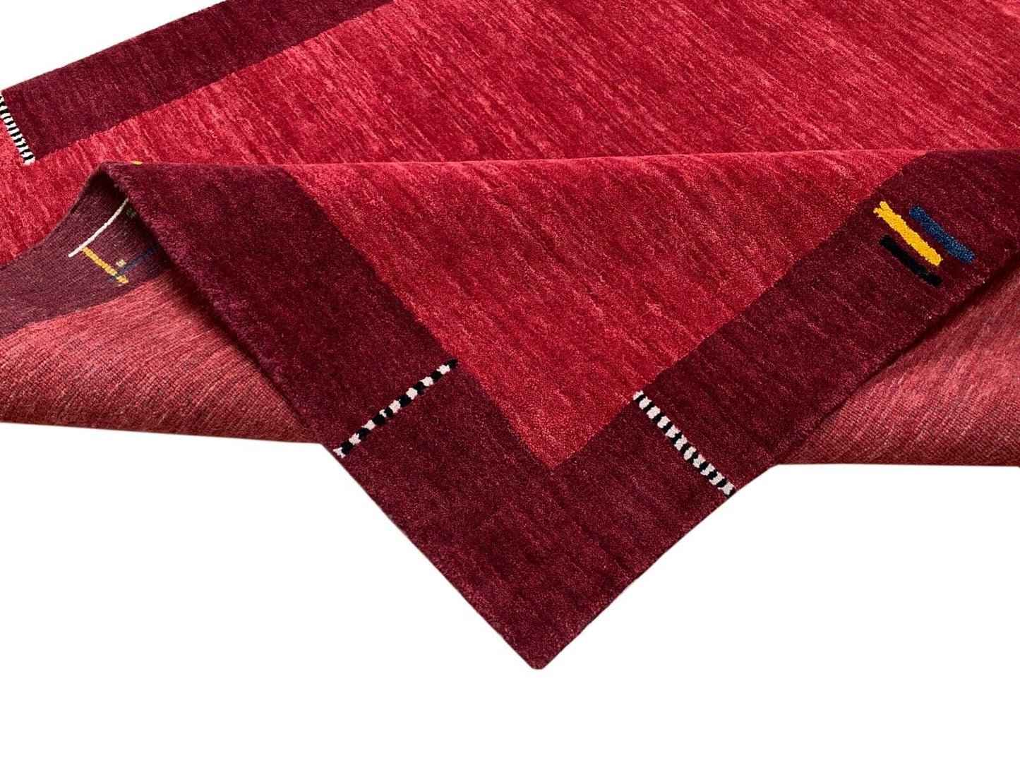 Gabbeh Teppich 100% Wolle 170X240 cm Rot Rosa Handgewebt Orientteppich WR112 S