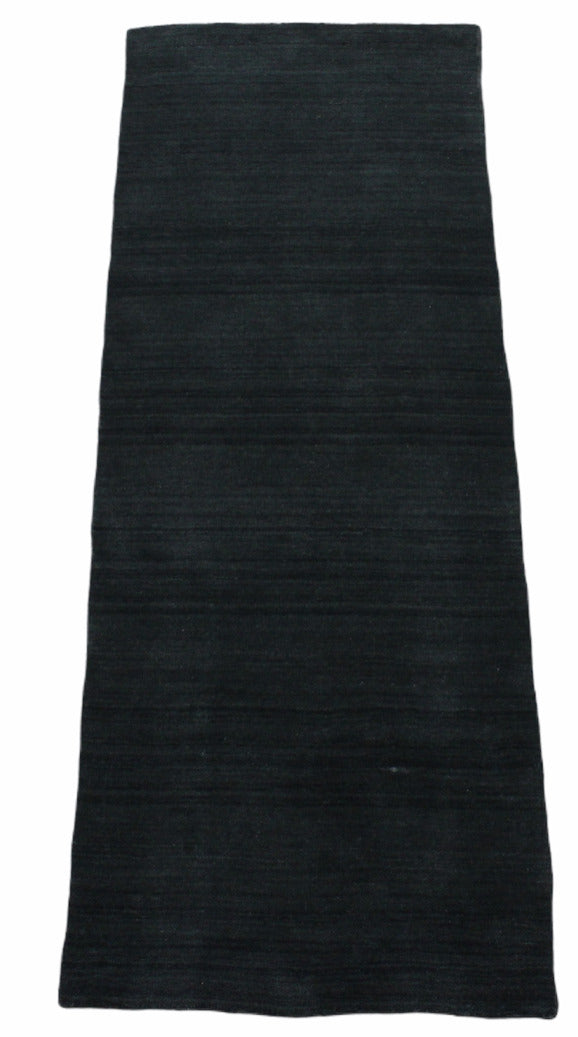 Schwarz Brücke 100% Wolle 73X200 cm Handgewebter Teppich Orientteppich C12