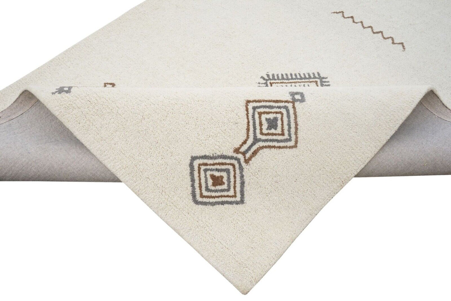 Gabbeh Beige 160X230 cm Teppich 100% Wolle Orientteppich Handgetuftet HT386