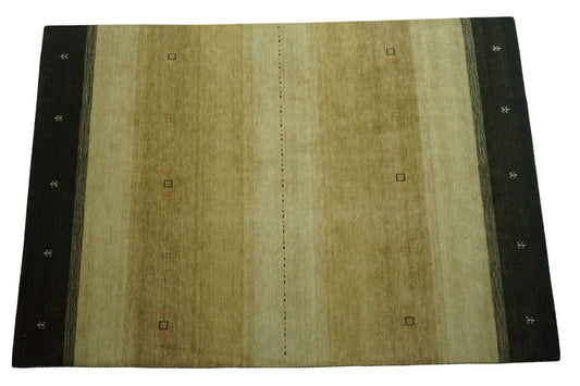 Gabbeh Teppich Beige Braun 100% Wolle 170x240 cm Handgewebt Lr653