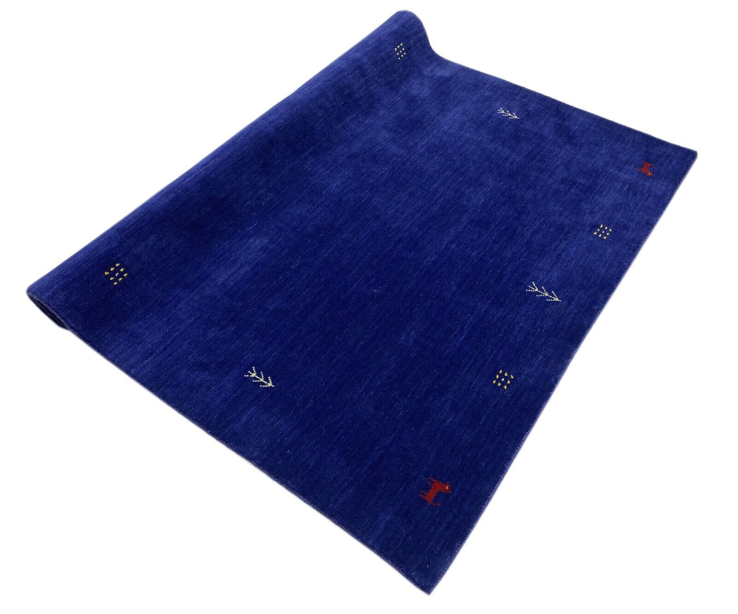 Blau Teppich 100% Wolle Gabbeh 170x240 cm Orientteppich Handgewebt wr6