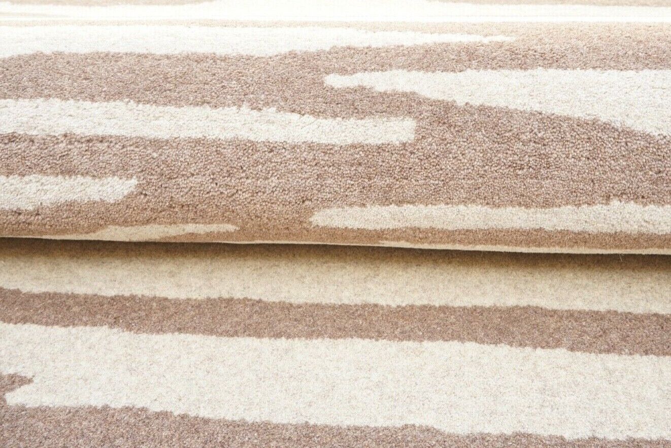 Teppich 100% Wolle Beige Braun 160X230 cm Natürliche Wolle Handgetuftet HT291u