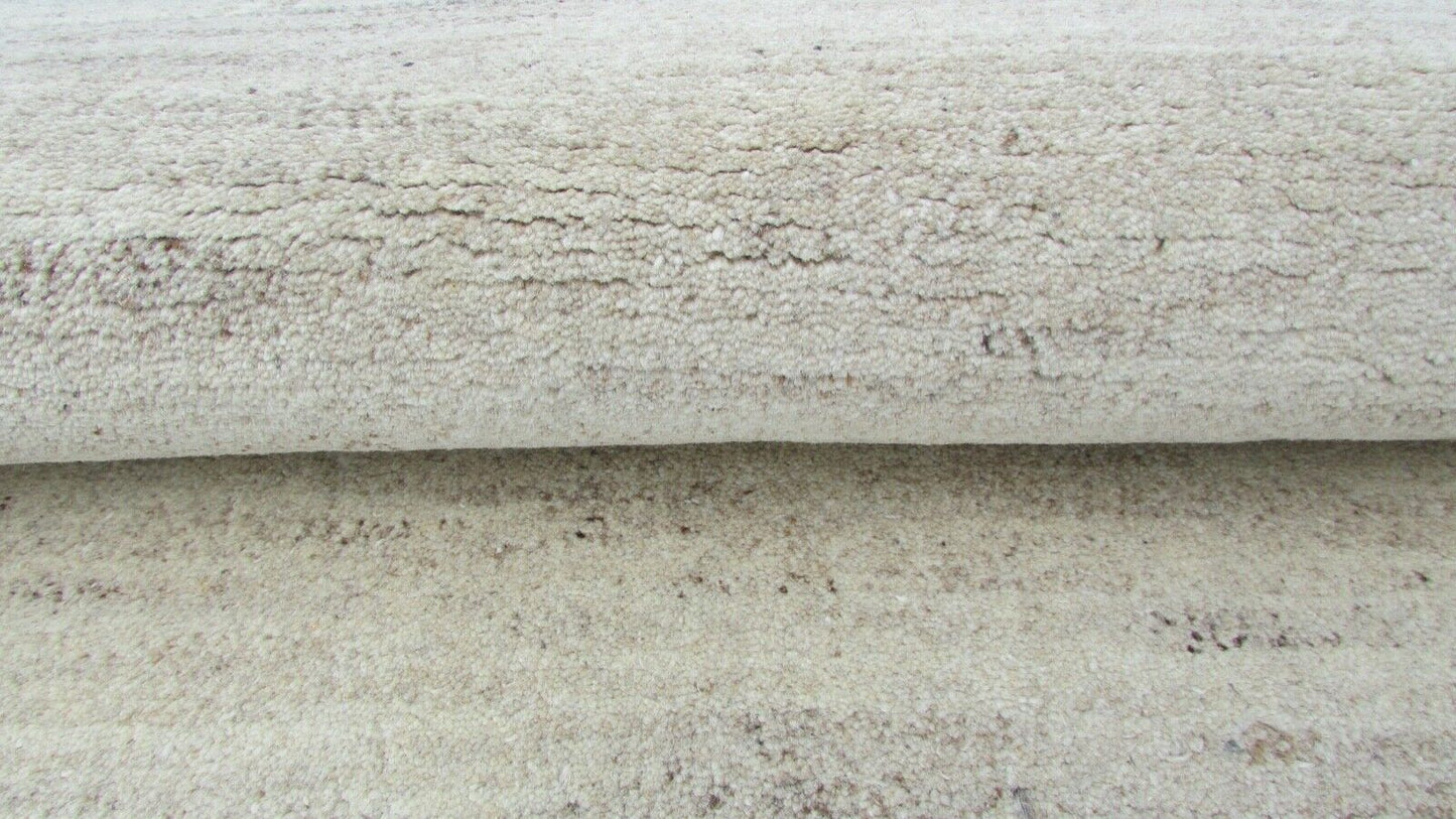 Nepal Teppich Handgeknüpft Grau Beige 100% Wolle Orientteppich 97x155 cm N-109