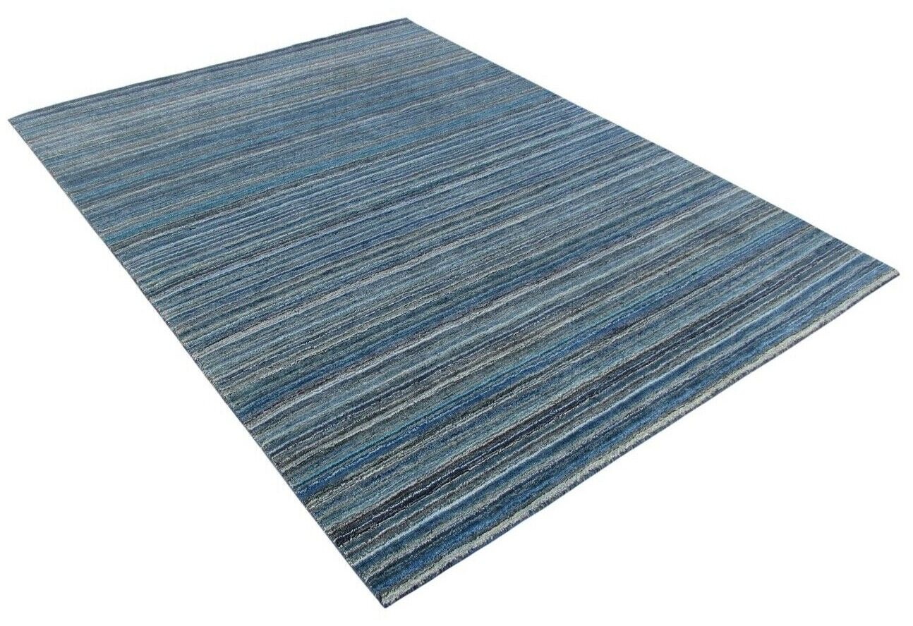 Gabbeh Teppich Blau 100% Wolle Orientteppich Handgefertigt Loom 165X240 CM HL171