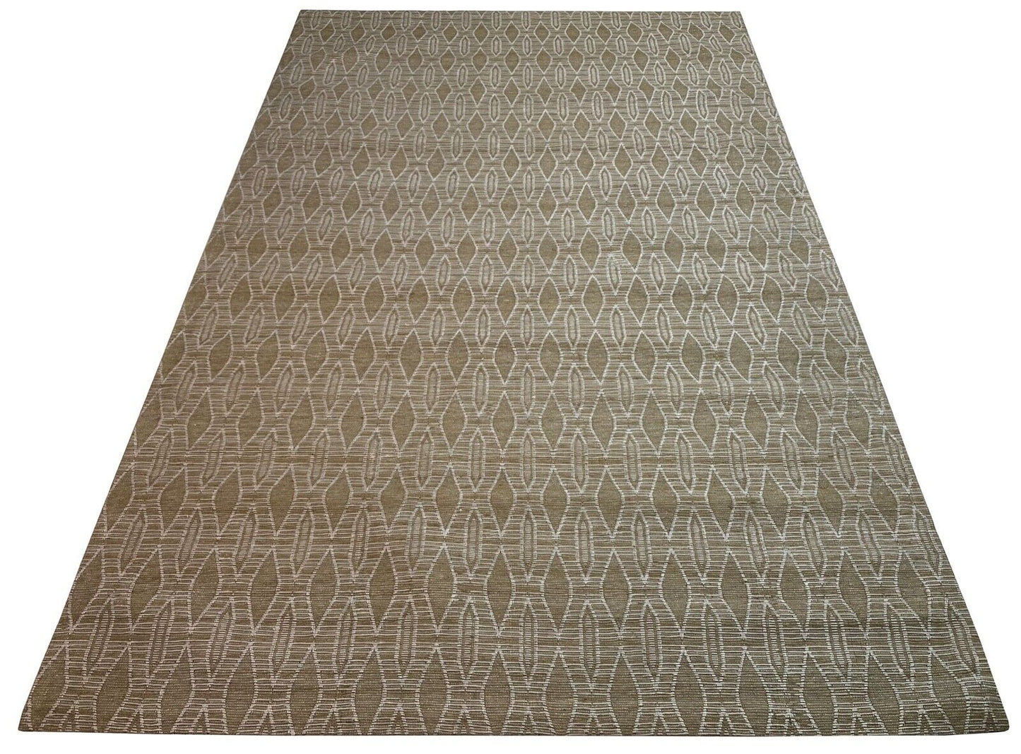 Teppich Flachgewebe Jacquard Beige Viskose Baumwolle 150x240 cm Debbbich JST16