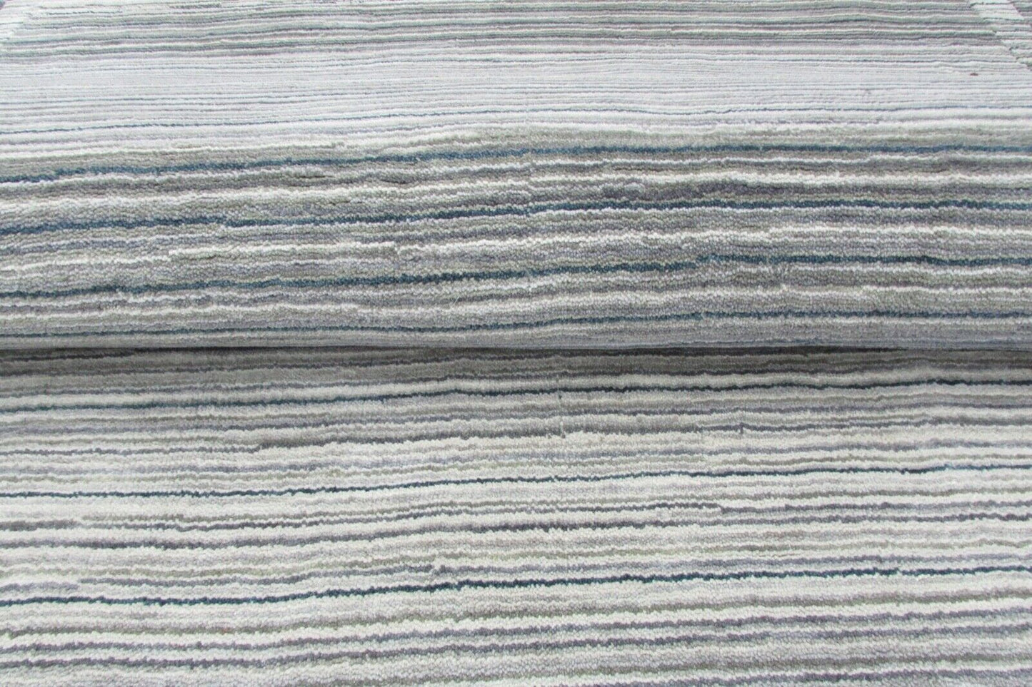 Teppich 100% Wolle Blau Grau 160X230 cm Handarbeit Loom T864