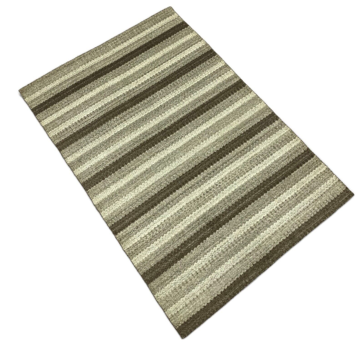 Gabbeh Teppich 100% Wolle Beige Braun loom lori Handgewebt 120x180 cm S60