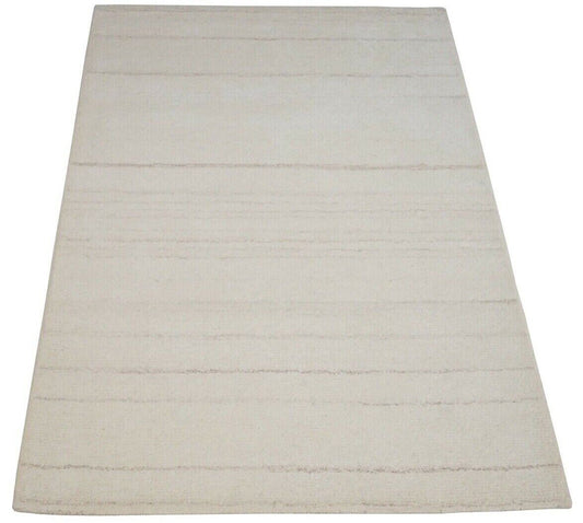 Teppich Beige 100% Wolle 160X230 cm Orientteppich Handgetuftet HT239