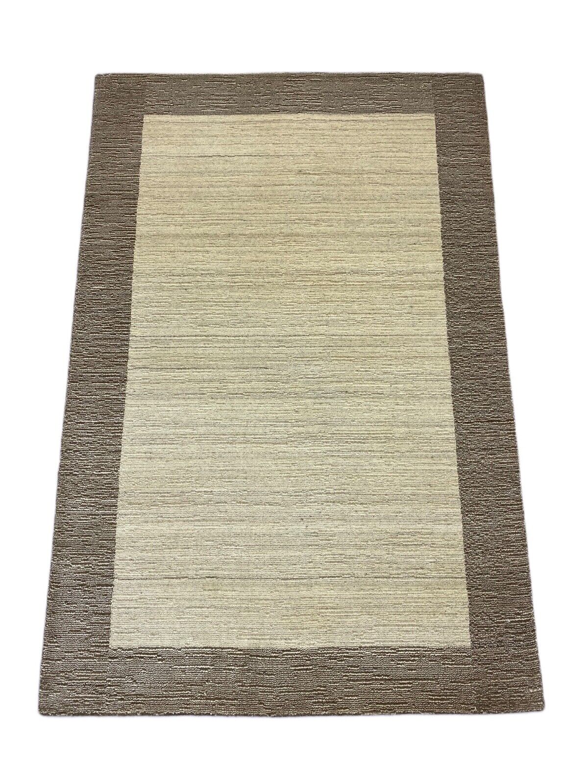 Gabbeh Teppich 100% Wolle Beige Braun loom lori Handgewebt 120x180 cm S73