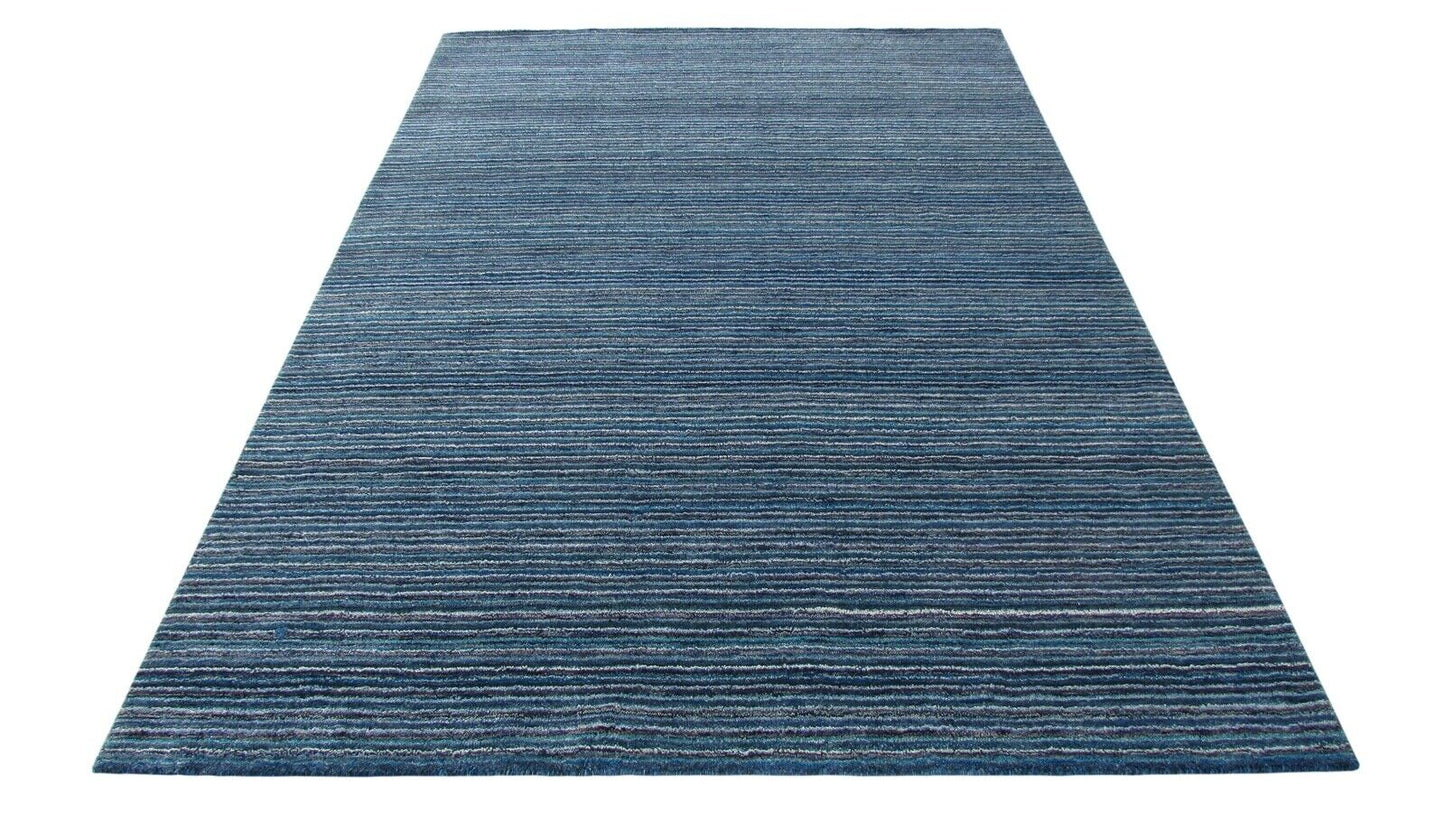 Gabbeh Teppich Blau 100% Wolle Orientteppich Handgefertigt Loom 165X240 CM HL170