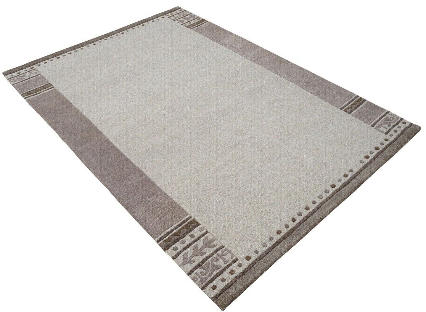 Teppich 100% Wolle Braun 160X230 cm Handgetuftet Orientteppich HT250u