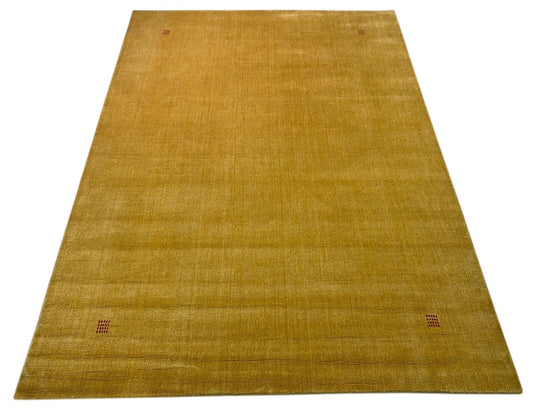 Gabbeh Teppich 100% Wolle 170x240 cm Gold Handgewebt Orientteppich KS