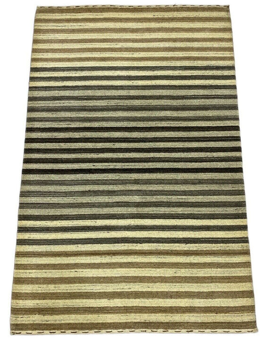 Teppich Gabbeh Beige Grau 100% Wolle loom lori Handgewebt 124x190 cm S16