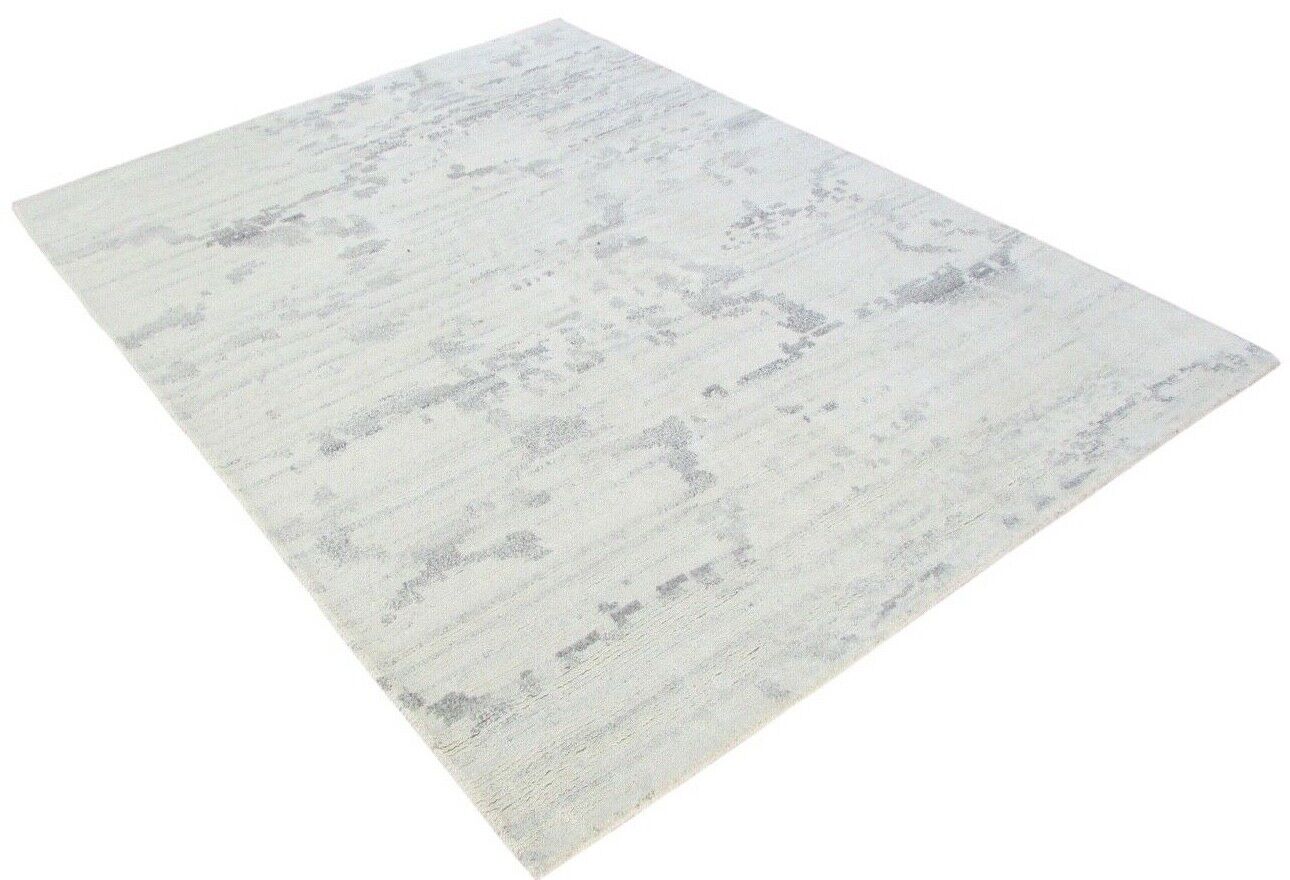 Nepal Teppich Handgeknüpft Grau Beige 100% Wolle Orientteppich 160x214 cm N-9