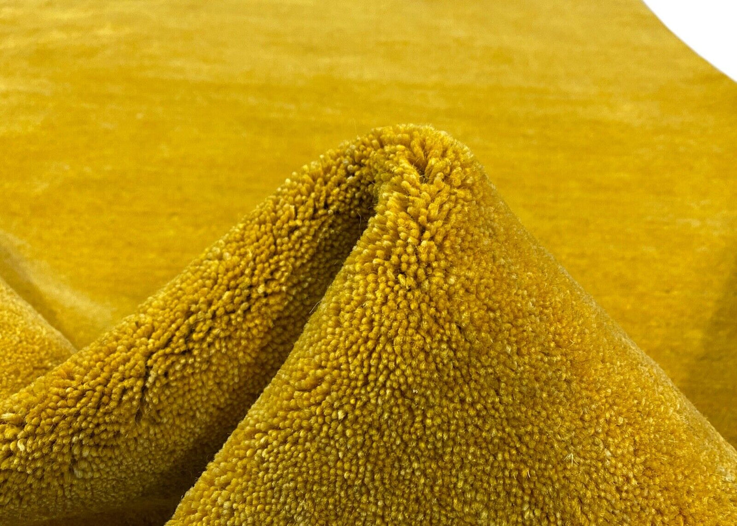 Gold Teppich 200x300 cm Gabbeh 100% Wolle Handgewebt Lori Buff Gelb G630