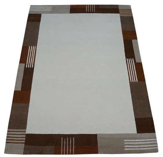 Gabbeh Beige Braun Teppich 100% Wolle 160X230cm Orientteppich Handgetuftet HT373