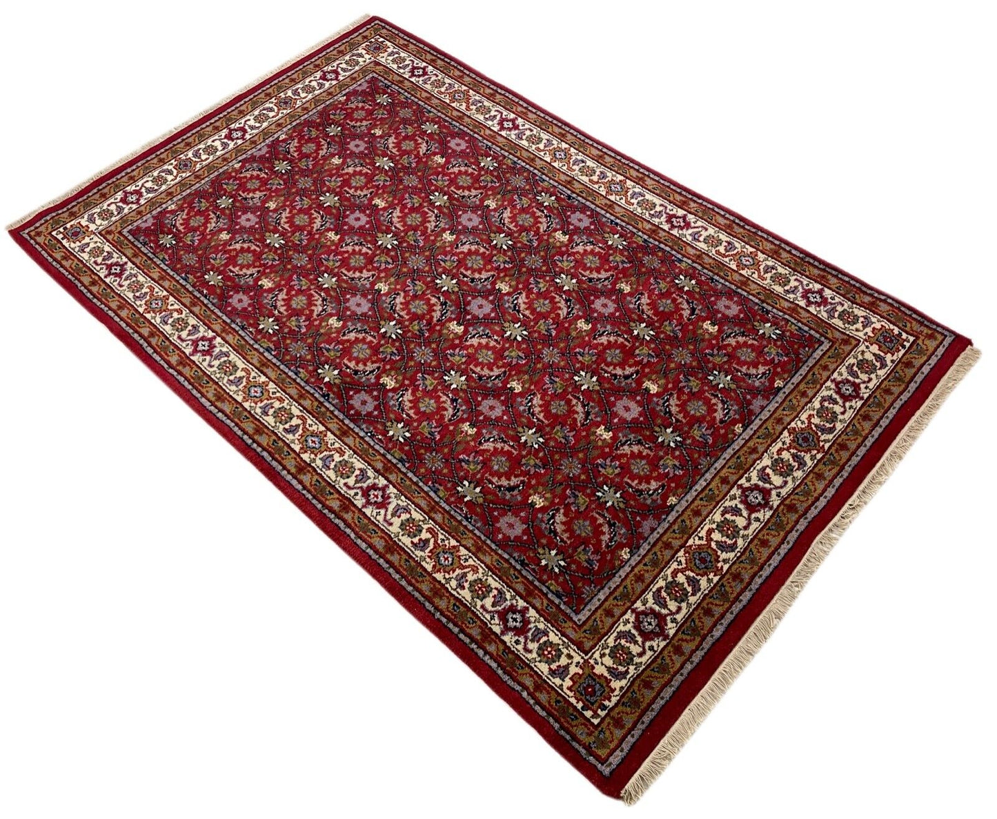 Rot Teppich Wolle Handgeknüpft Orientteppich 100% Schurwolle 155X245 cm D16