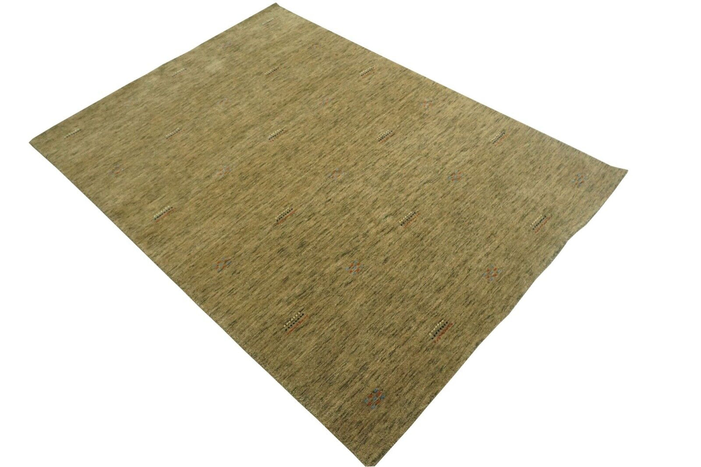 DunkelBeige Beige Gabbeh Teppich Handgewebt 100% Wolle 140x200 cm Lori Lr682