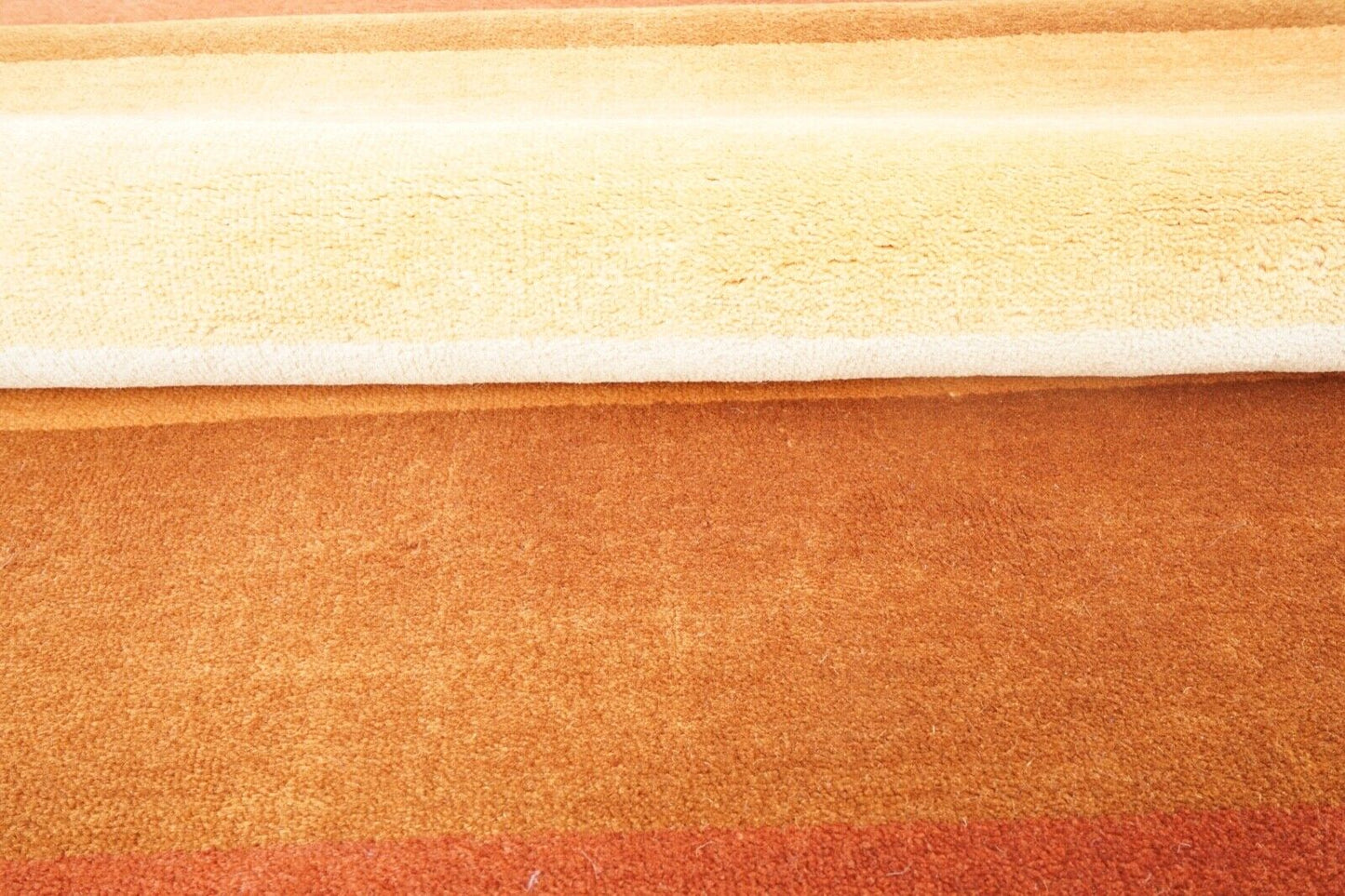 Gold Orange Beige Teppich 115x180 cm Handgewebt 100% Wolle Lori Buff Lr429