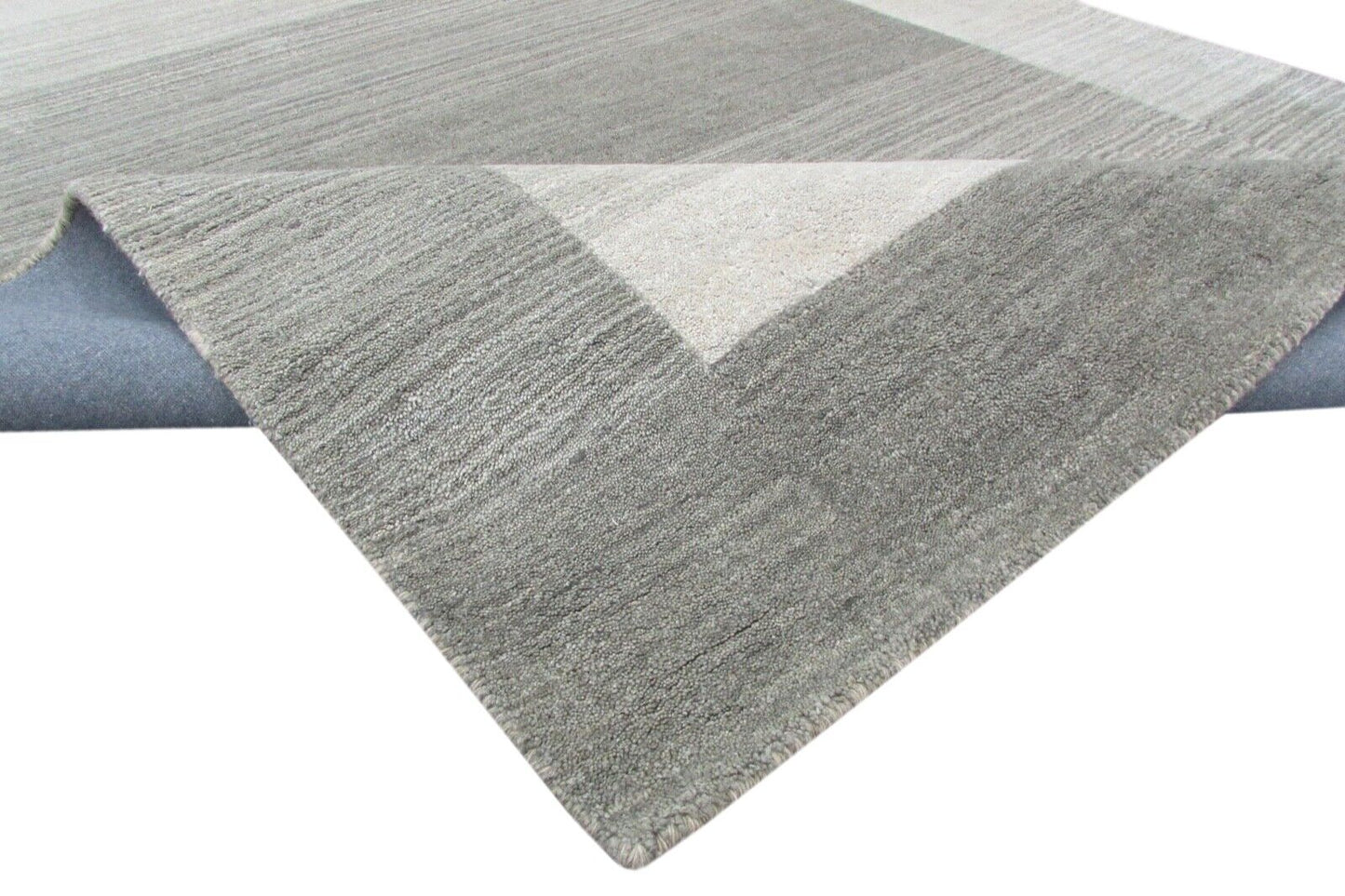 Grau Wolle Teppich 160X230 cm Handarbeit Beige Handgetuftet T857