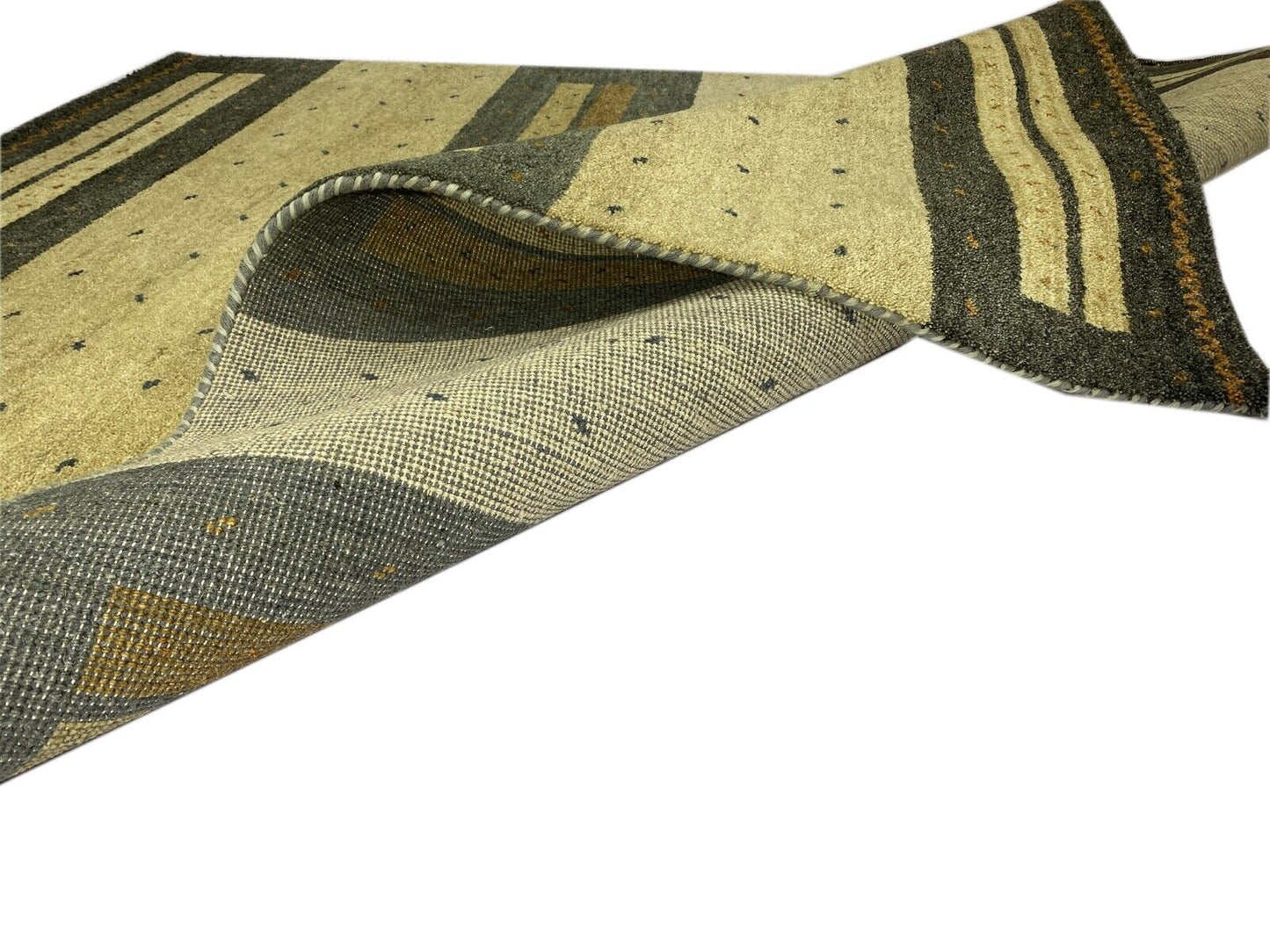 Gabbeh Teppich 100% Wolle Beige Grün Handgeknüpft 170X240 cm WR21