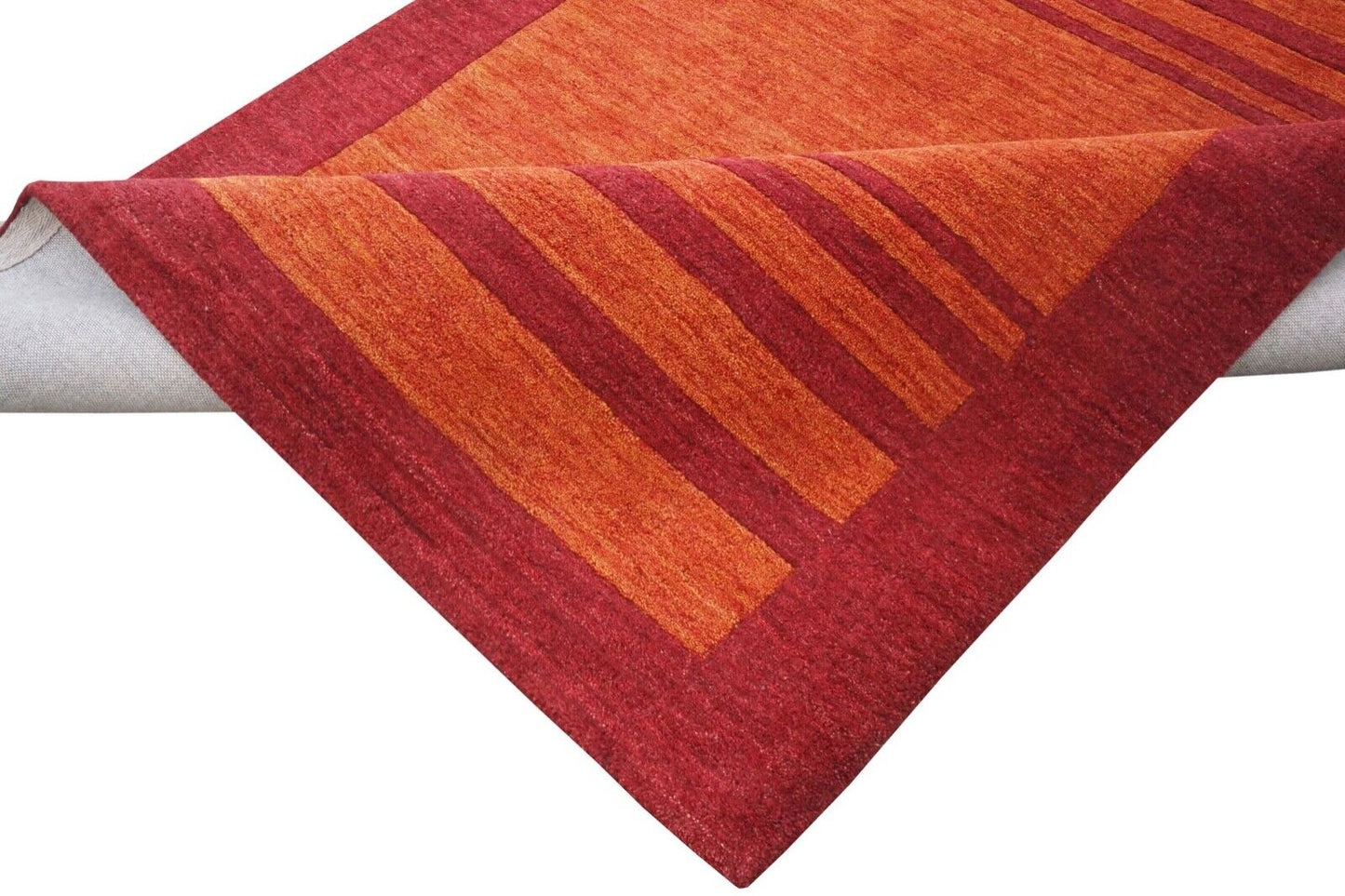 Rot Orange140X200 cm Teppich 100% Wolle Orientteppich Handgetuftet HT578