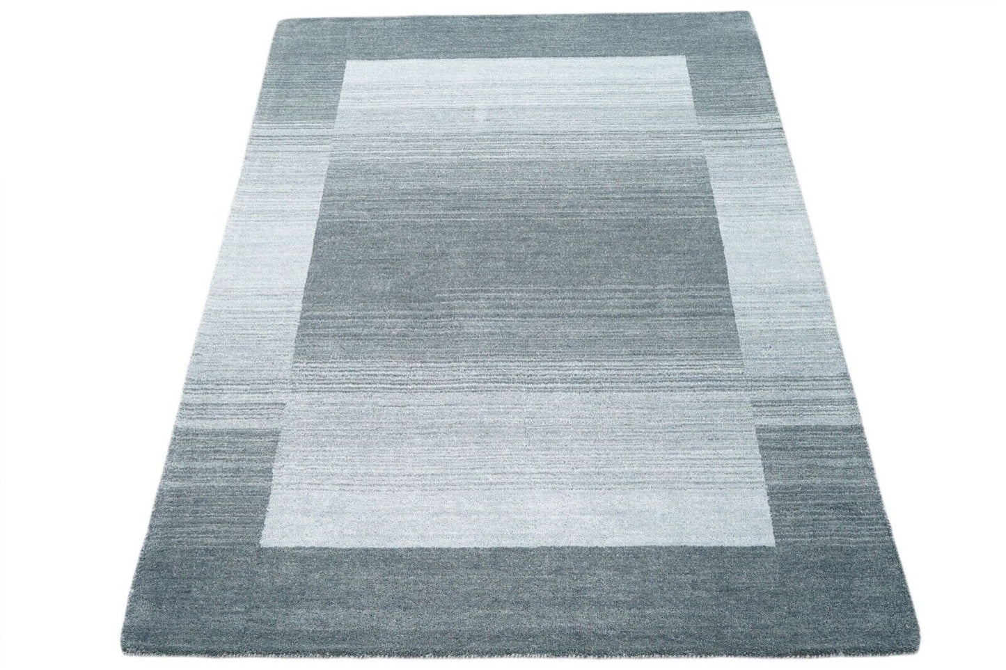 Grau Beige 160X230 cm Teppich 100% Wolle Orientteppich Handgetuftet HT187