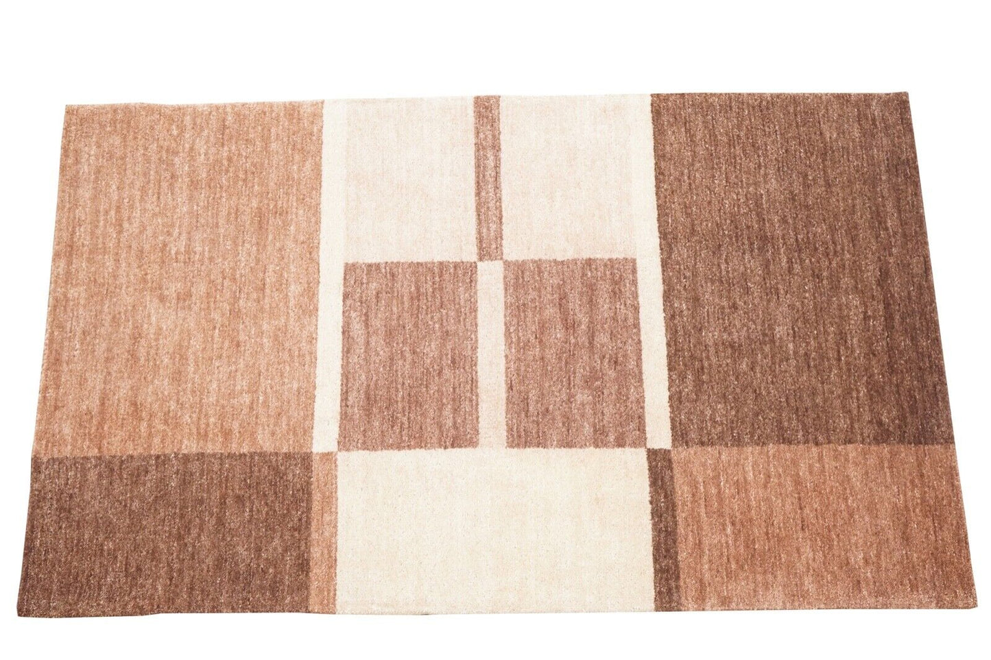 Braun Beige Teppich 100% Wolle Handgewebt 111X183 cm Lori Buff Lr449