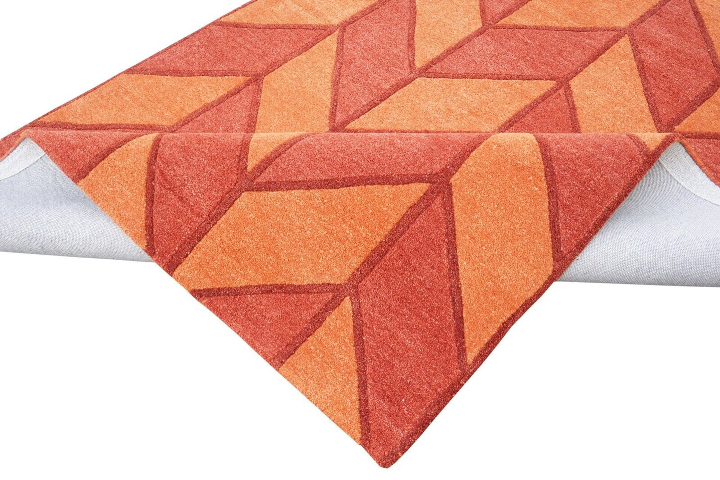 Orange Teppich 160X230 cm 100% Wolle Orientteppich Handgetuftet HT281u