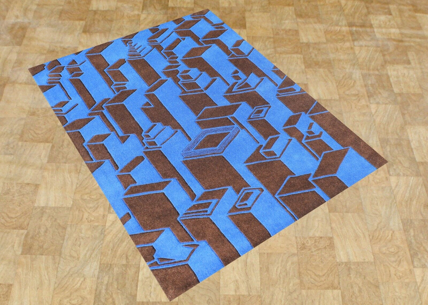 Designer Teppich 120X180 CM Handarbeit 100% Wolle Handgetuftet 3D Look