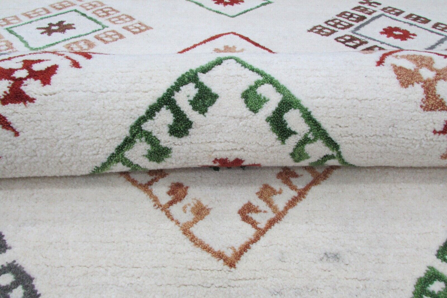 Beige Teppich 100% Wolle 160X230 cm Handarbeit Handgetuftet T843