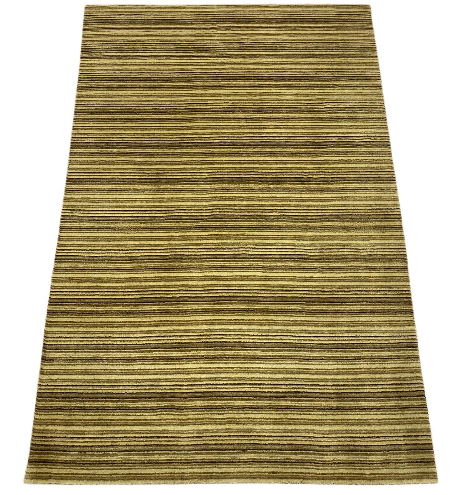 Teppich 100% Wolle Gabbeh Braun Beige Grün  loom lori Handgewebt 136x203 cm S185