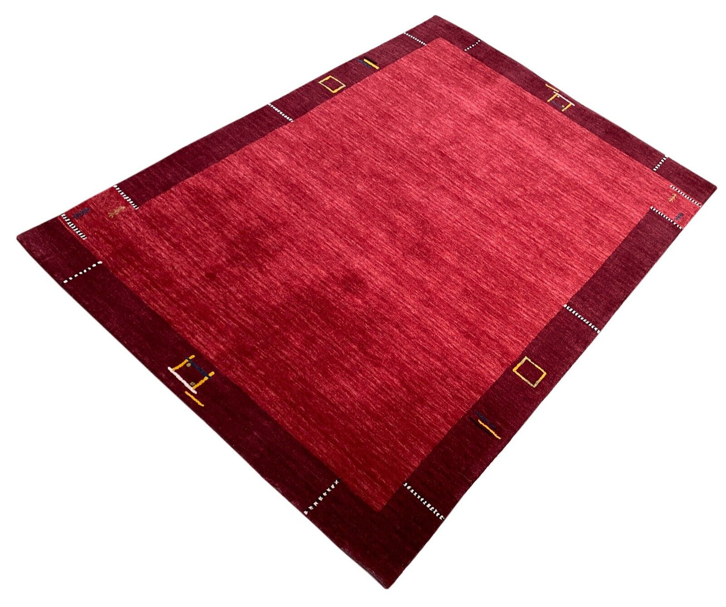 Gabbeh Teppich 100% Wolle 170X240 cm Rot Rosa Handgewebt Orientteppich WR112 S