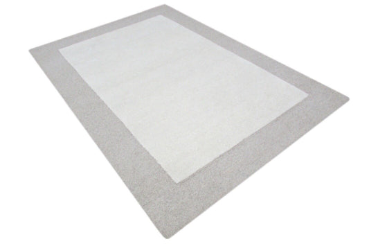 Handarbeit Beige Grau Teppich 100% Wolle 160X230 cm Handgetuftet T819