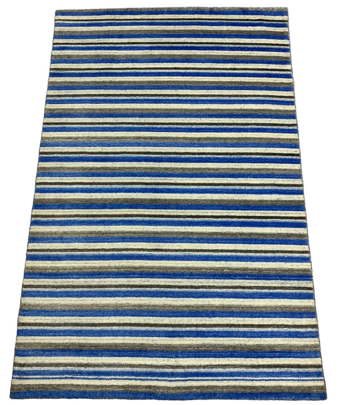 Teppich Gabbeh Beige Blau Braun 100% Wolle loom lori Handgewebt 114x178 cm S166