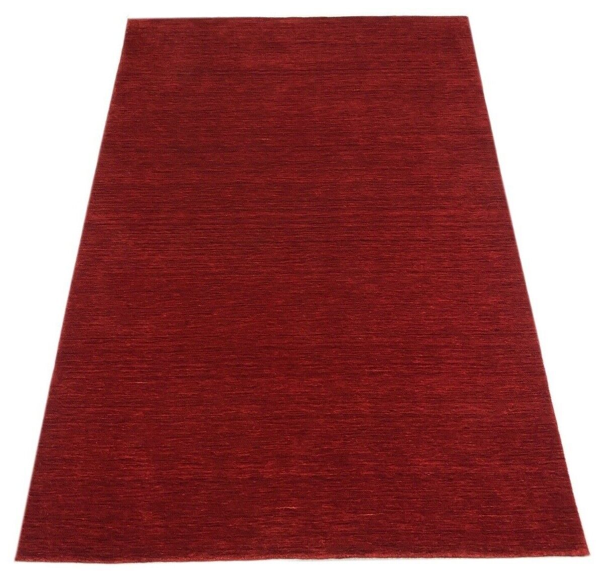 Rot Teppich 100% Wolle Gabbeh 170x240 cm Handgewebt einfarbig gefärbt WR136