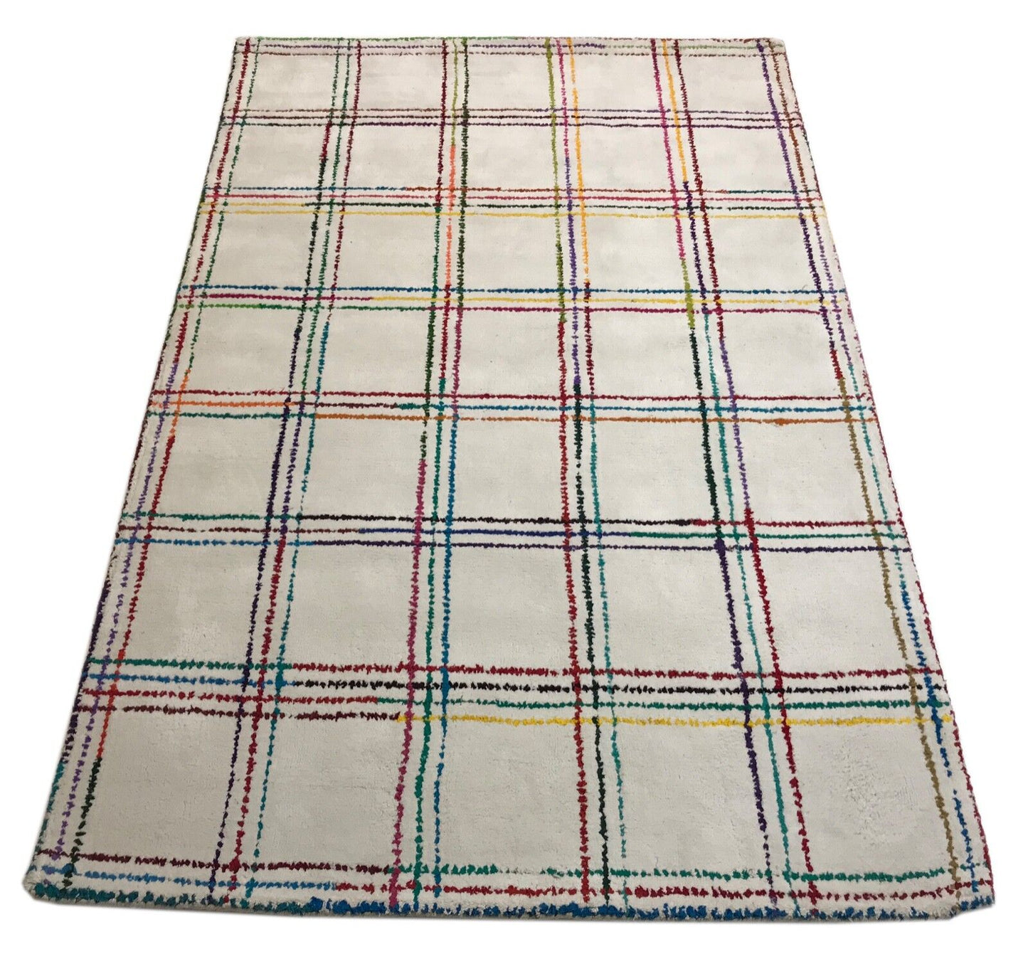 Orientteppich Beige 100% Wolle Designer Teppich Handgetuftet  110X170 CM
