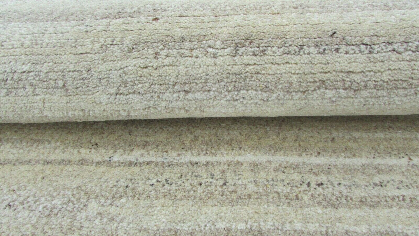 Nepal Teppich Handgeknüpft Grau Beige 100% Wolle Orientteppich 96x157 cm N-108