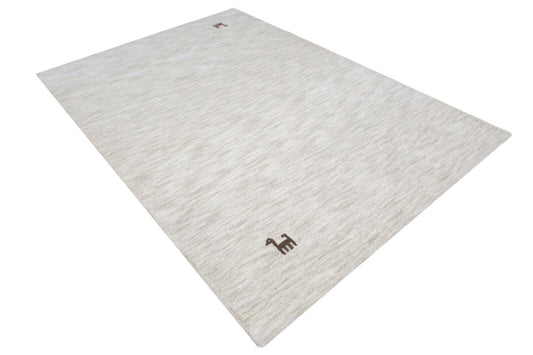 Elfenbeinfarbe Teppich 100% Wolle Beige 160X230 cm Handarbeit Handgetuftet T789