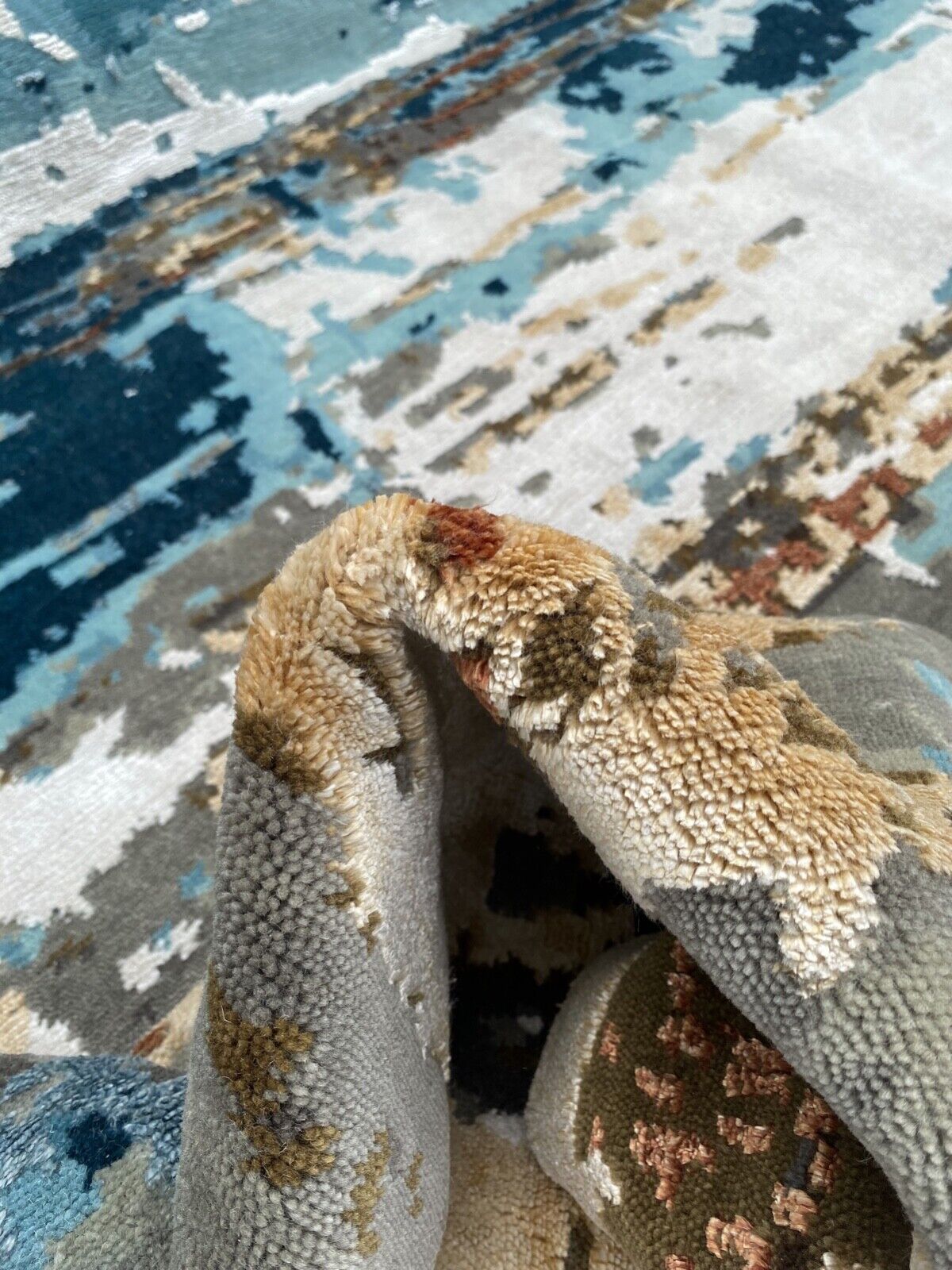 Handgeknüpft Nepal Teppich Einzigartiges Design Bambus seide Wolle 250X300 cm