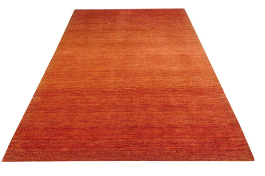 orange terracotta Gabbeh Teppich 100% Wolle 170X240 cm uni Handgetuftet T878