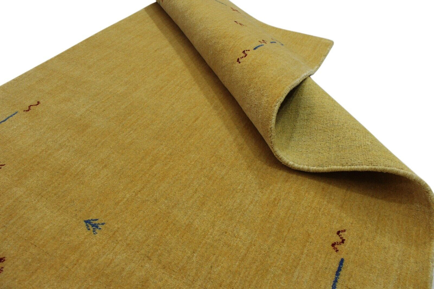 Orientteppich Gabbeh Loom Handgefertigt  Teppich 100% Wolle 120X180 cm Gold
