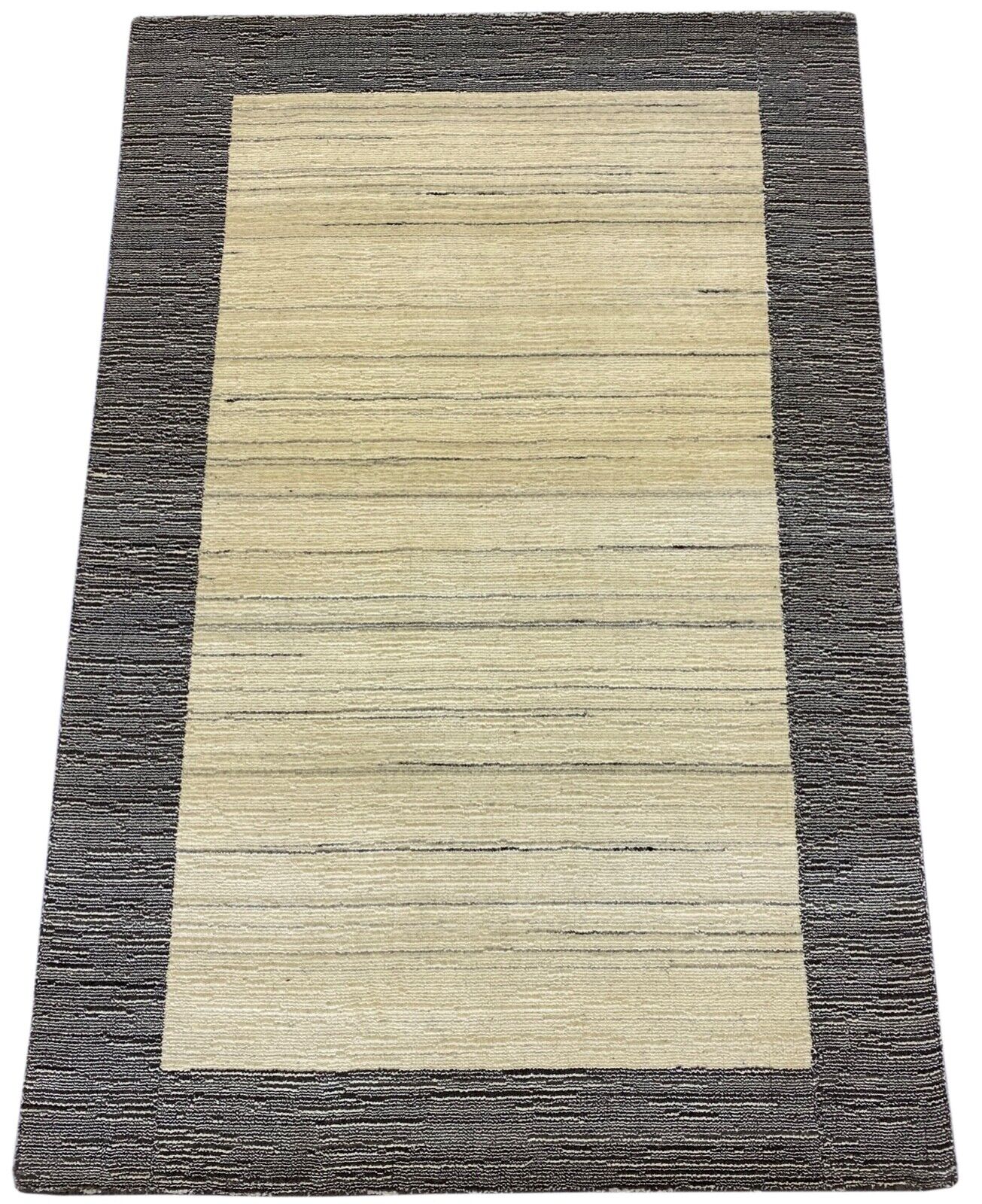 Teppich Gabbeh Beige Braun Wolle Viskose loom lori Handgewebt 120x180 cm S177