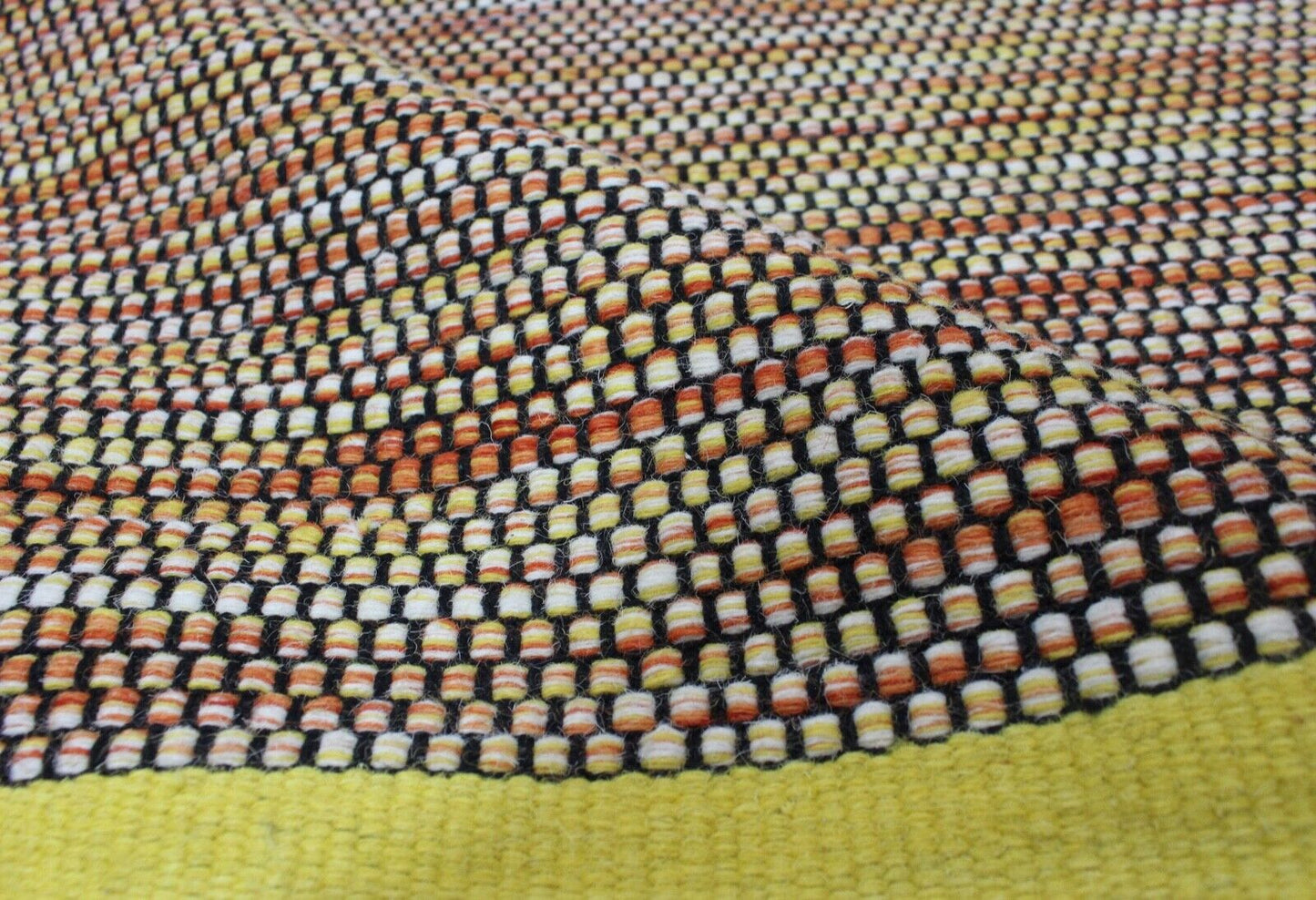 Gold Wohnzimmer 100% wolle Teppich Orange Gelb Flachgewebe 170x240 cm Kilim